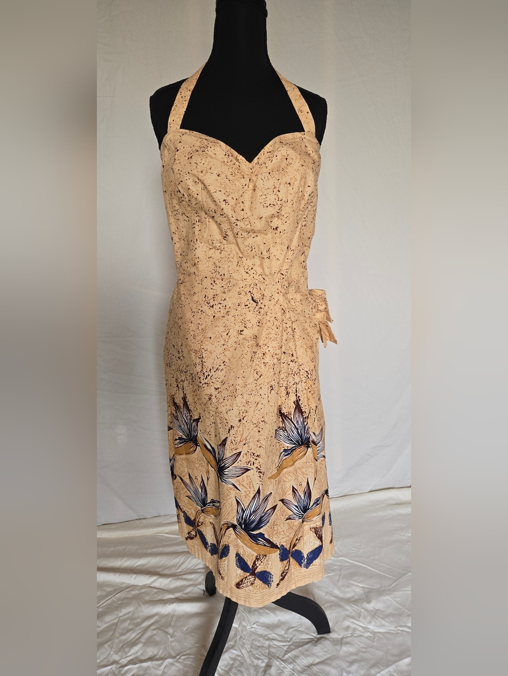 NWT Di Brooks of Outerlimitz UK Alfred Shaheen Repro Sarong Halter L